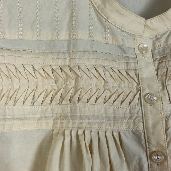 J. Jill Button Up Top Cotton‎ Yellow Mandarin Collar Size SP - Picture 4 of 9